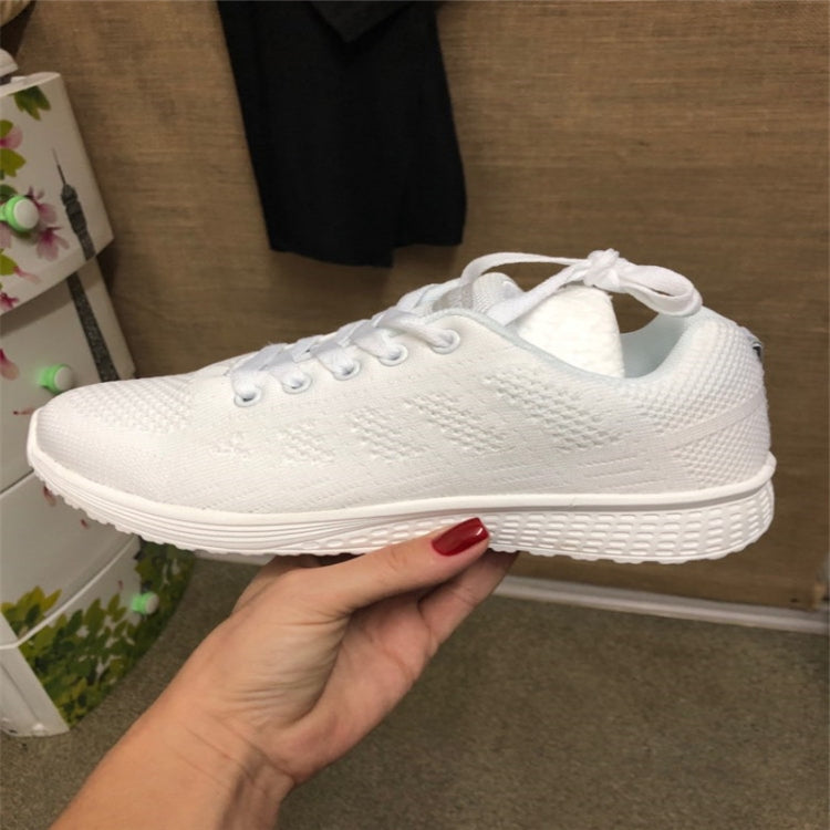 Mesh Breathable Flat Sneakers Running Shoes Casual Shoes for Women, Size:37