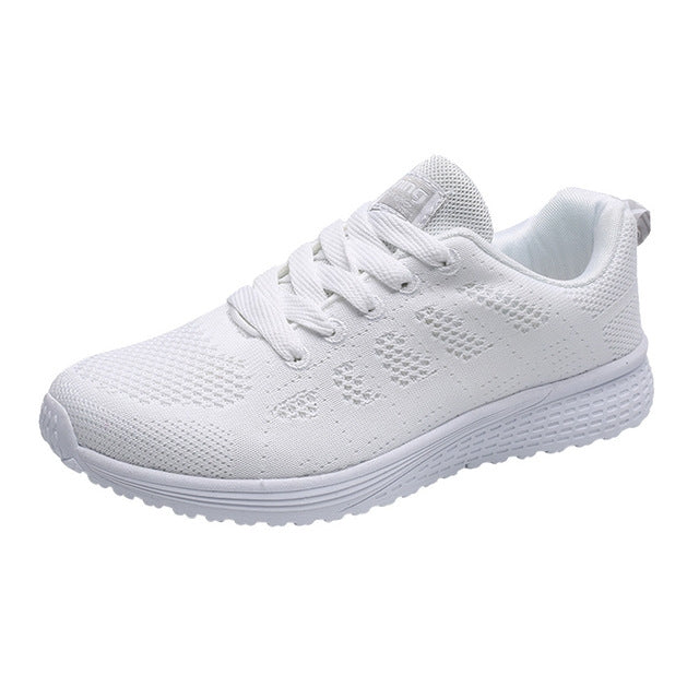 Mesh Breathable Flat Sneakers Running Shoes Casual Shoes for Women, Size:38