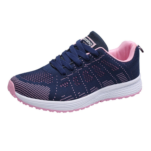 Mesh Breathable Flat Sneakers Running Shoes Casual Shoes for Women, Size:40