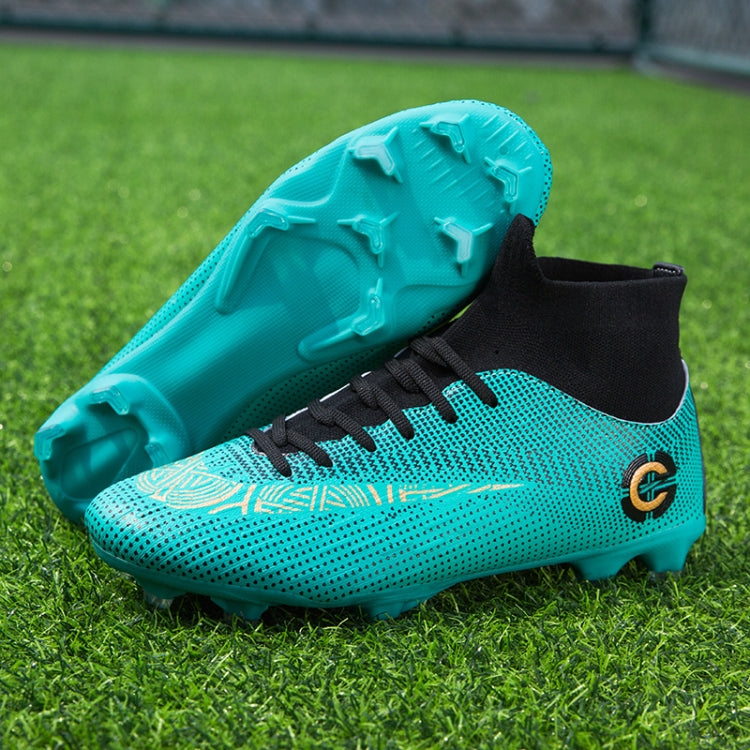 Outdoor High-top Non-slip Soccer Cleats Training Sneakers for Men, Size:39