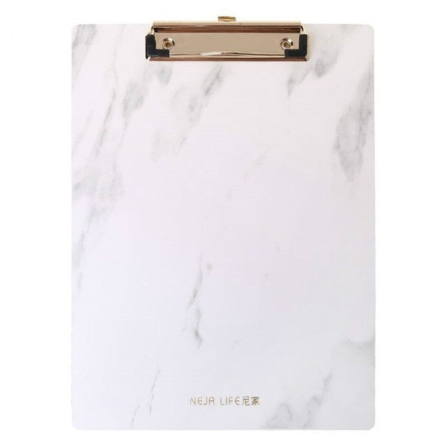 Marble Pattern Clipboard Writing Pad File Folders Document Holder School Office Stationery, Size:A4