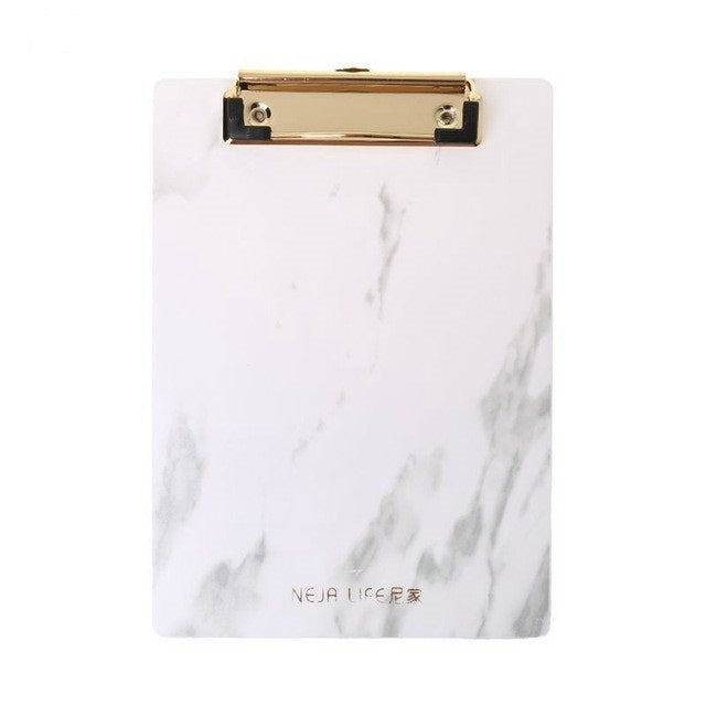 Marble Pattern Clipboard Writing Pad File Folders Document Holder School Office Stationery, Size:A5