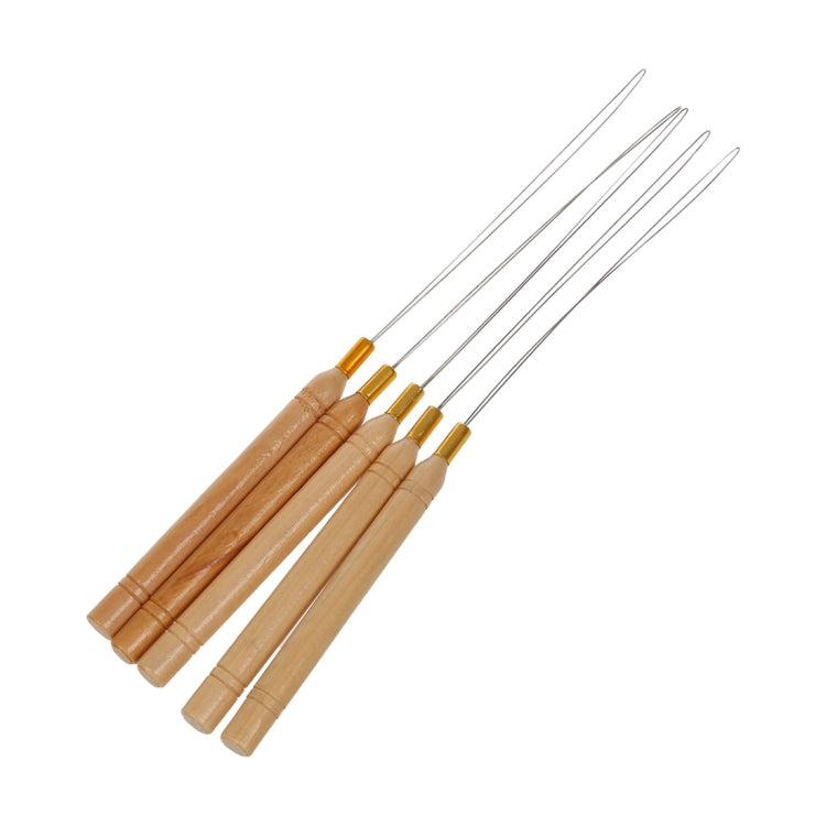 5 PCS Ring Hair Extension Tool  Special Wooden Handle Crochet  Wig Crochet