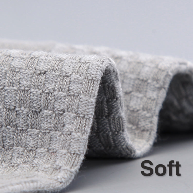 3 Pairs of Bamboo Fiber Men Double Needle Dark Flower Small Square Section Business Tube Socks