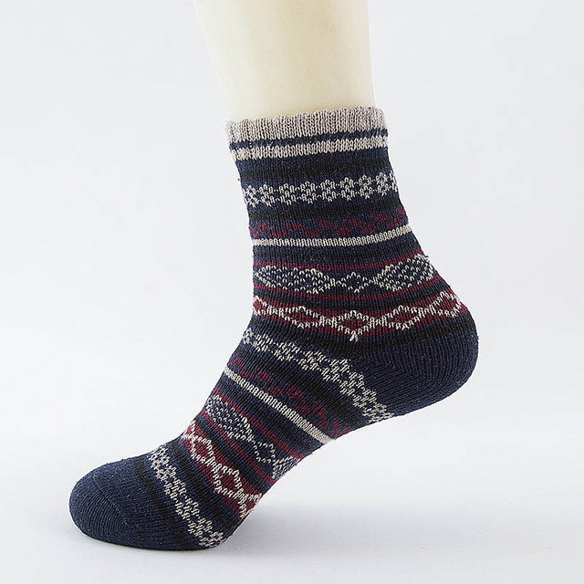 10 Pairs Thick Rabbit Wool National Wind Square Tube Socks for Men