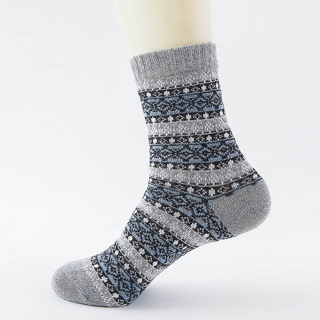 10 Pairs Thick Rabbit Wool National Wind Square Tube Socks for Men