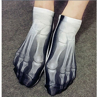 3Pairs 3D Pattern Short Printed Socks Cartoon Straight Ladies Summer Boat Socks