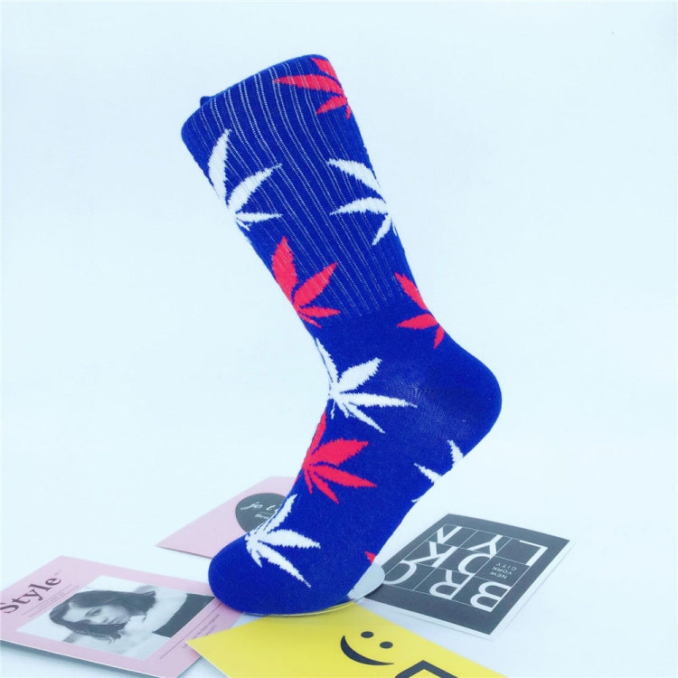 3 Pairs High Tube Hemp Leaves Female Men Trend Wild Maple Leaf Students Cotton European and American Style Socks