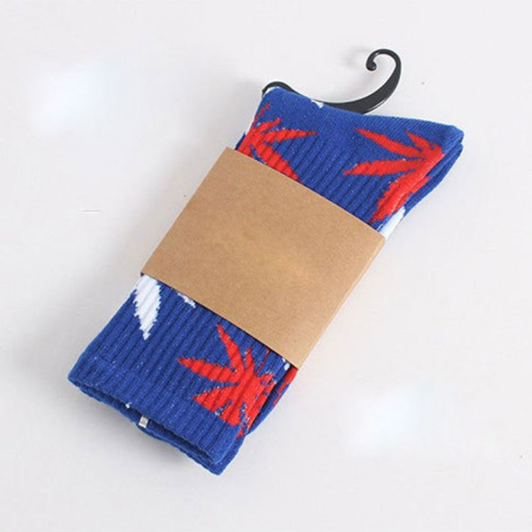 3 Pairs High Tube Hemp Leaves Female Men Trend Wild Maple Leaf Students Cotton European and American Style Socks