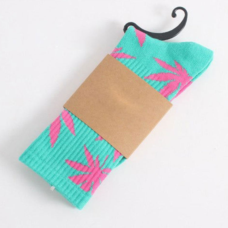 3 Pairs High Tube Hemp Leaves Female Men Trend Wild Maple Leaf Students Cotton European and American Style Socks