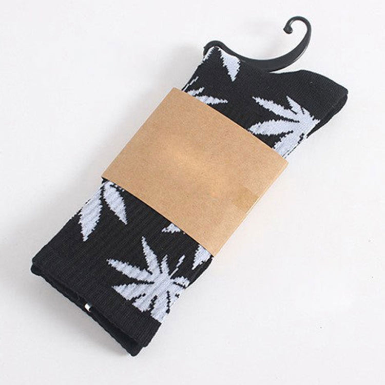 3 Pairs High Tube Hemp Leaves Female Men Trend Wild Maple Leaf Students Cotton European and American Style Socks