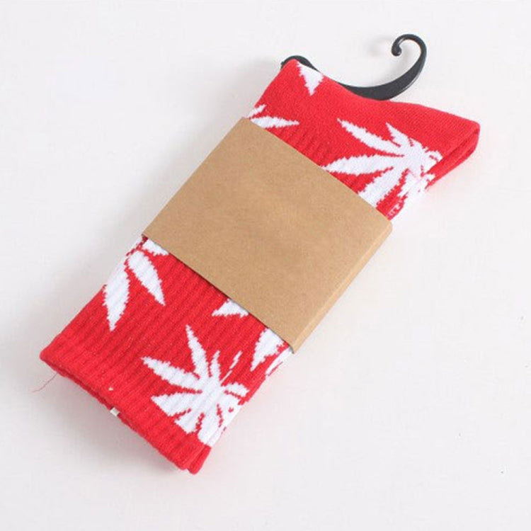 3 Pairs High Tube Hemp Leaves Female Men Trend Wild Maple Leaf Students Cotton European and American Style Socks