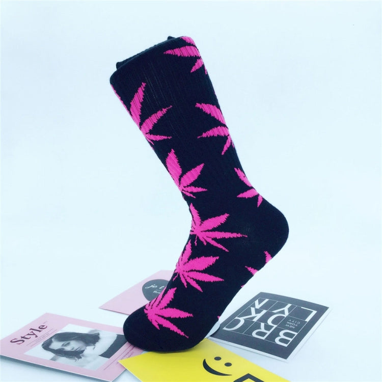 3 Pairs High Tube Hemp Leaves Female Men Trend Wild Maple Leaf Students Cotton European and American Style Socks