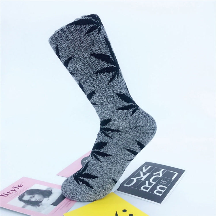 3 Pairs High Tube Hemp Leaves Female Men Trend Wild Maple Leaf Students Cotton European and American Style Socks