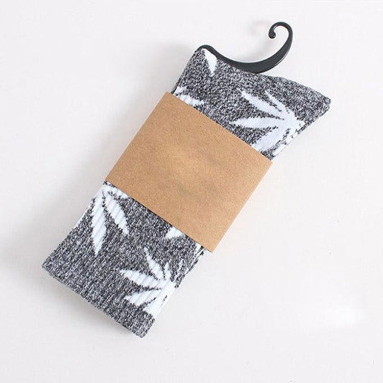 3 Pairs High Tube Hemp Leaves Female Men Trend Wild Maple Leaf Students Cotton European and American Style Socks