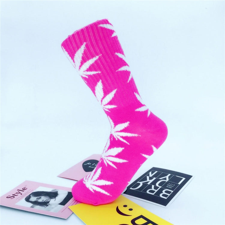 3 Pairs High Tube Hemp Leaves Female Men Trend Wild Maple Leaf Students Cotton European and American Style Socks