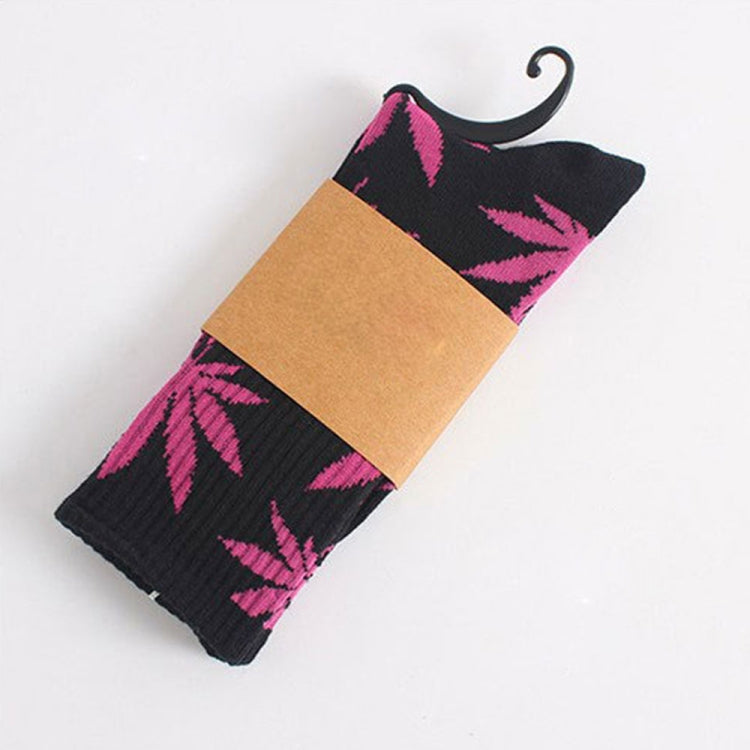 3 Pairs High Tube Hemp Leaves Female Men Trend Wild Maple Leaf Students Cotton European and American Style Socks