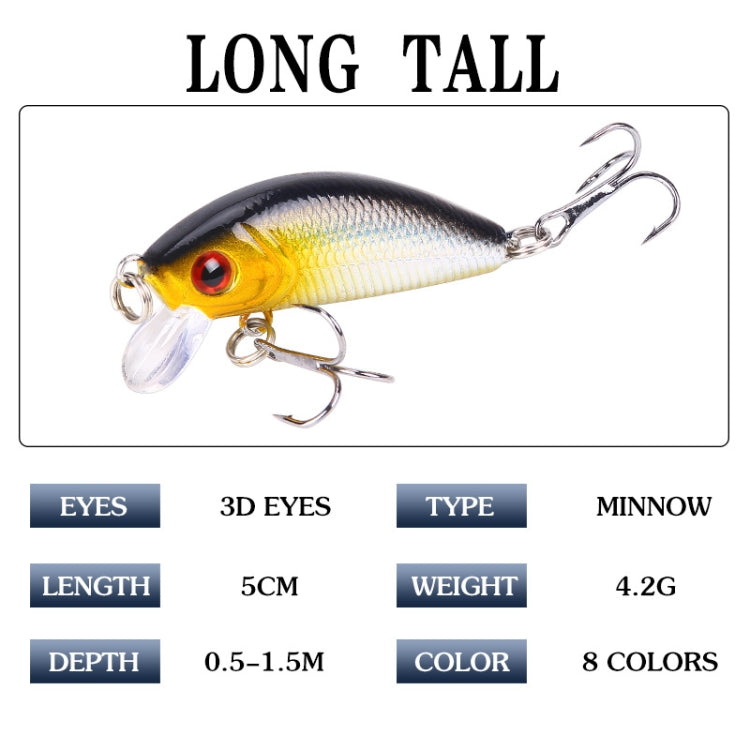 Floating Minor Fishing Bait Minor Rock Road Yat 8 Color Plastic Fishing Bait Hard Bait Fresh Water Bait 5cm/4.2g