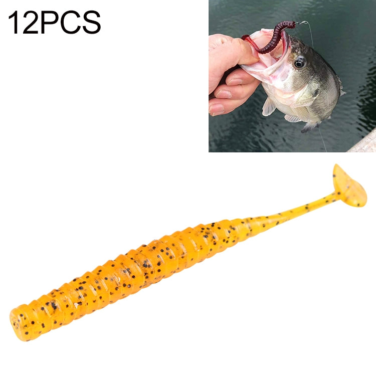12 PCS/Pack Soft Bait Worm Tail Wobblers Fishing Lure Aritificial Silicone Salt Smell Fishing Jigging Bait