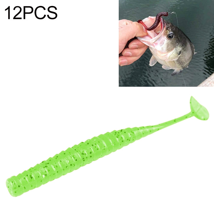 12 PCS/Pack Soft Bait Worm Tail Wobblers Fishing Lure Aritificial Silicone Salt Smell Fishing Jigging Bait