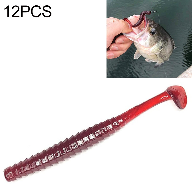 12 PCS/Pack Soft Bait Worm Tail Wobblers Fishing Lure Aritificial Silicone Salt Smell Fishing Jigging Bait