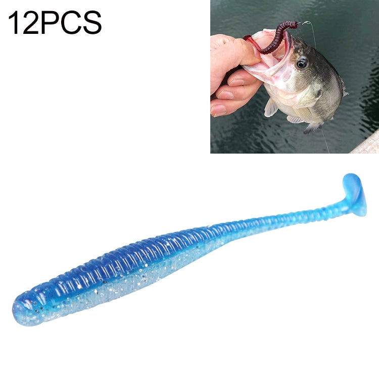 12 PCS/Pack Soft Bait Worm Tail Wobblers Fishing Lure Aritificial Silicone Salt Smell Fishing Jigging Bait