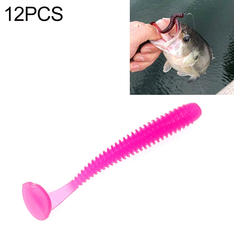 12 PCS/Pack Soft Bait Worm Tail Wobblers Fishing Lure Aritificial Silicone Salt Smell Fishing Jigging Bait