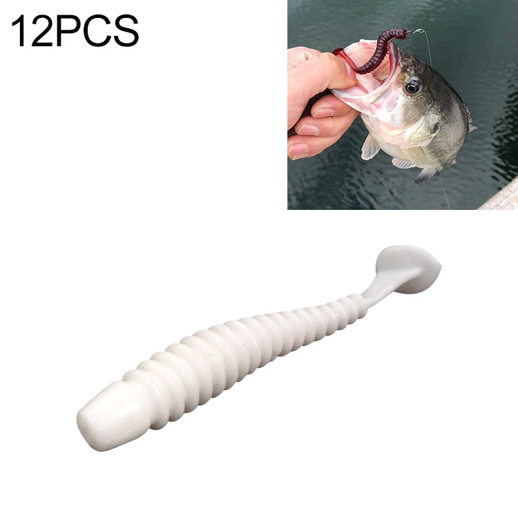 12 PCS/Pack Soft Bait Worm Tail Wobblers Fishing Lure Aritificial Silicone Salt Smell Fishing Jigging Bait