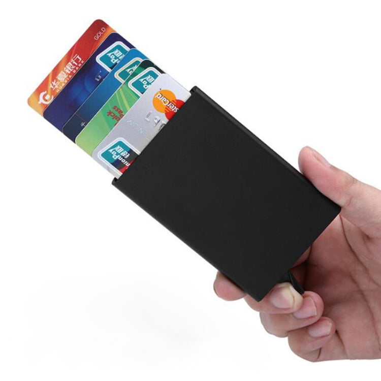 Automatic Slide Card Holder Men Business RFID Blocking Wallet Credit Card Protector Case