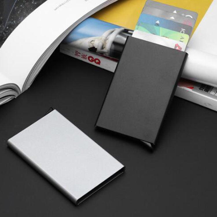 Automatic Slide Card Holder Men Business RFID Blocking Wallet Credit Card Protector Case