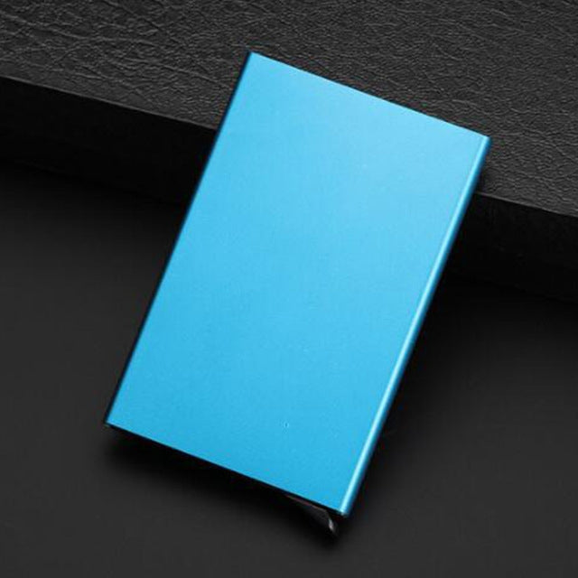 Automatic Slide Card Holder Men Business RFID Blocking Wallet Credit Card Protector Case