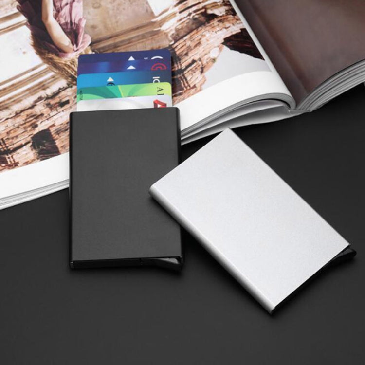 Automatic Slide Card Holder Men Business RFID Blocking Wallet Credit Card Protector Case