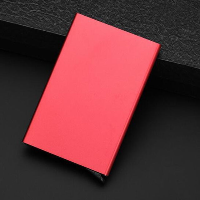 Automatic Slide Card Holder Men Business RFID Blocking Wallet Credit Card Protector Case