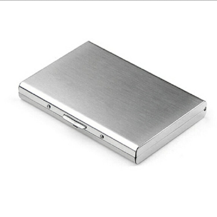 Stainless Steel Ultra-thin Protection Travel Card Bag Metal Card Box, Color:Wiredraw Silver