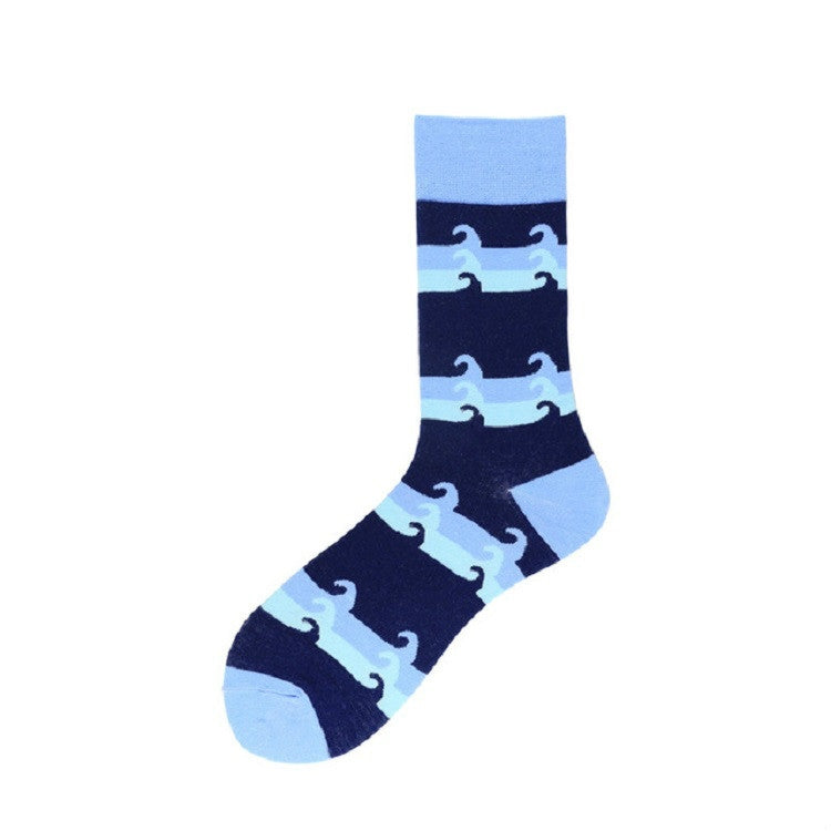 3 Pairs Fashion Colorful Pattern Soft Breathable Cotton Socks, Size:One Size
