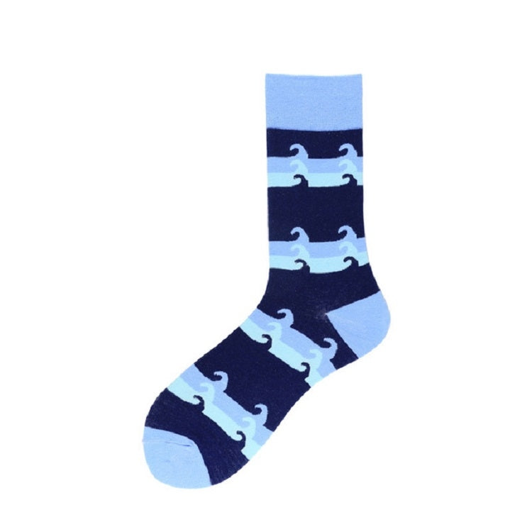 3 Pairs Fashion Colorful Pattern Soft Breathable Cotton Socks, Size:One Size