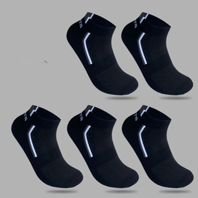 5 Pairs Cotton Socks Men's Solid Color Fashion Male Boat Socks