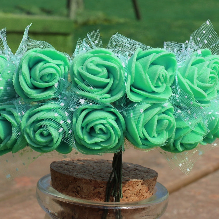 DIY Mini Foam Rose Artificial Flower Bouquet Multicolor Rose Wedding Flower Decoration Scrapbooking Fake Rose Flower