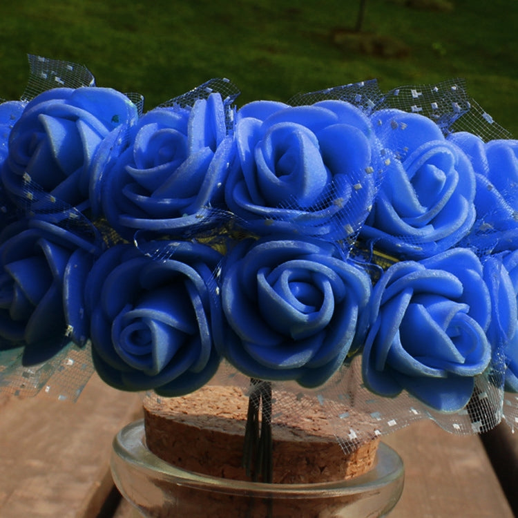 DIY Mini Foam Rose Artificial Flower Bouquet Multicolor Rose Wedding Flower Decoration Scrapbooking Fake Rose Flower