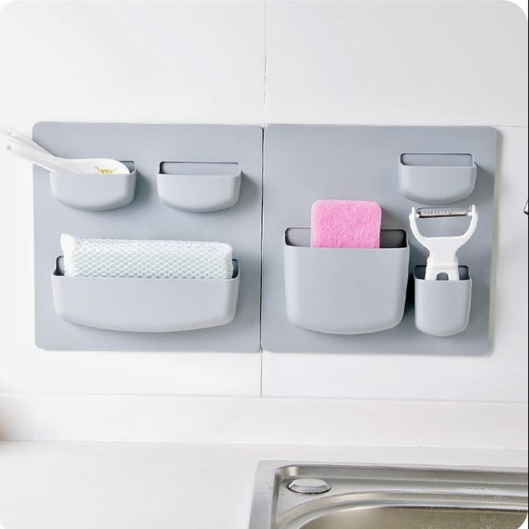Household Paste Wall Rack Bathroom Wall Storage Rack Free Punch Wall Mount Rack Kitchen Shelves