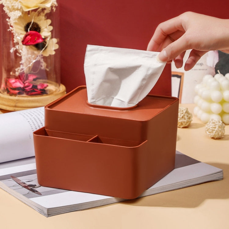 6 PCS Simple Plastic Multifunctional Tissue Box Home Office Desk Storage Drawer Tray