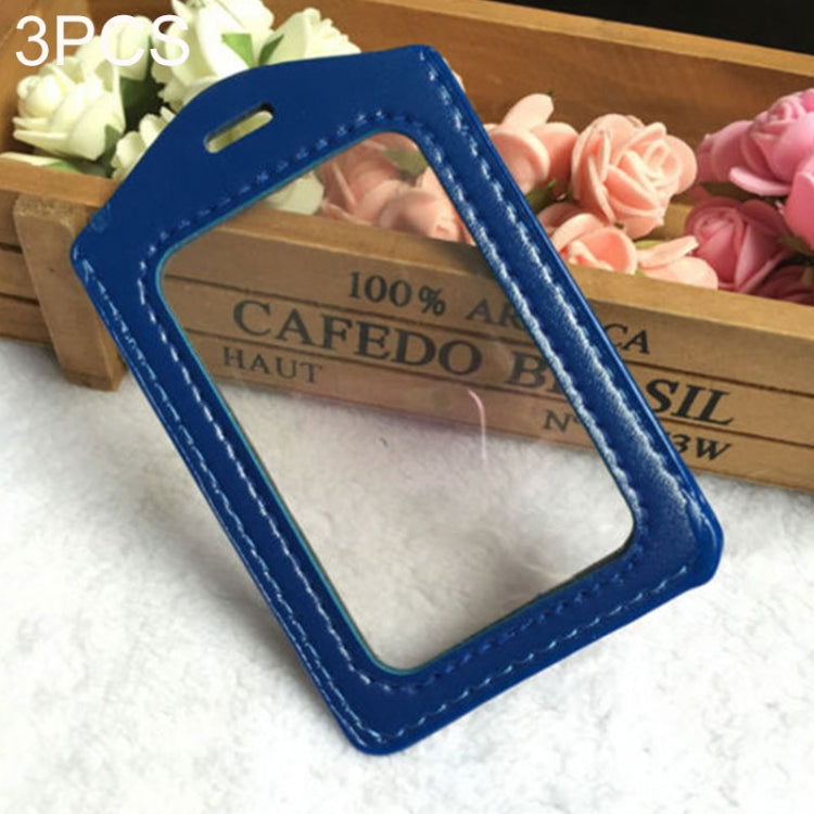 3 PCS Portable String Fashion ID Bus Identity Badge PU Card Case