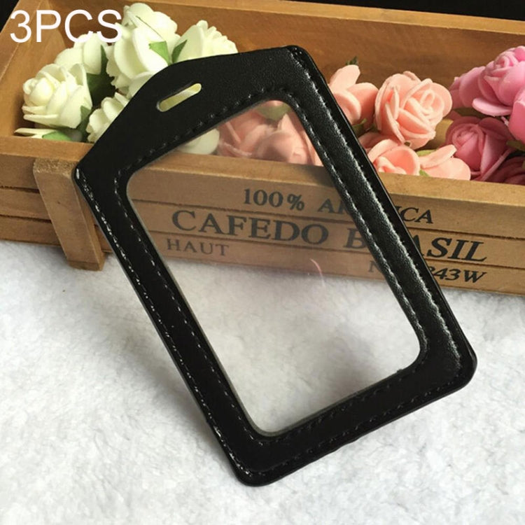 3 PCS Portable String Fashion ID Bus Identity Badge PU Card Case