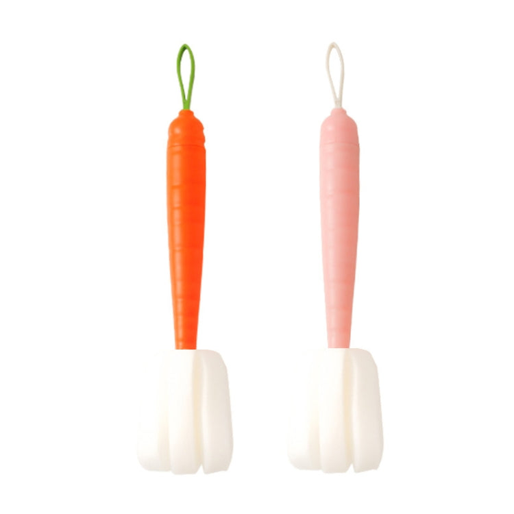 5 PCS Carrot Shape Cup Brush With Long Handle No Dead Corner Sponge Cleaning Brush Remove Tea Stains Baby Bottle Small Brush Random Style Delivery