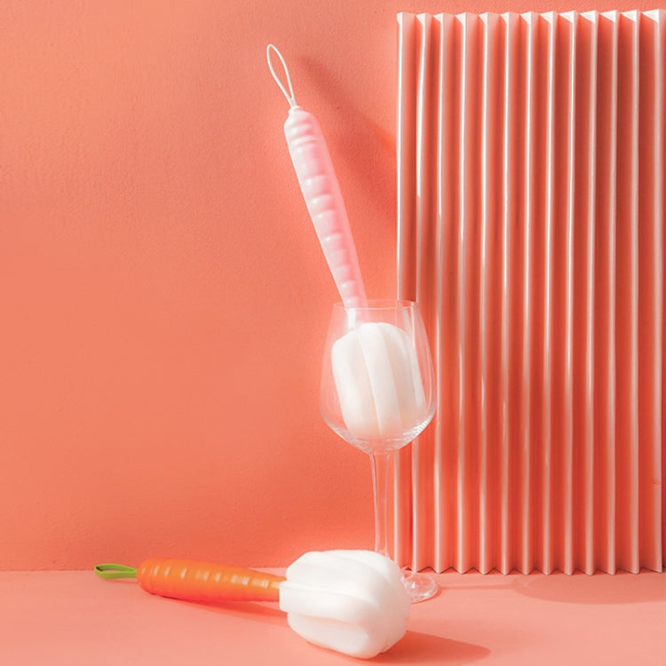 5 PCS Carrot Shape Cup Brush With Long Handle No Dead Corner Sponge Cleaning Brush Remove Tea Stains Baby Bottle Small Brush Random Style Delivery