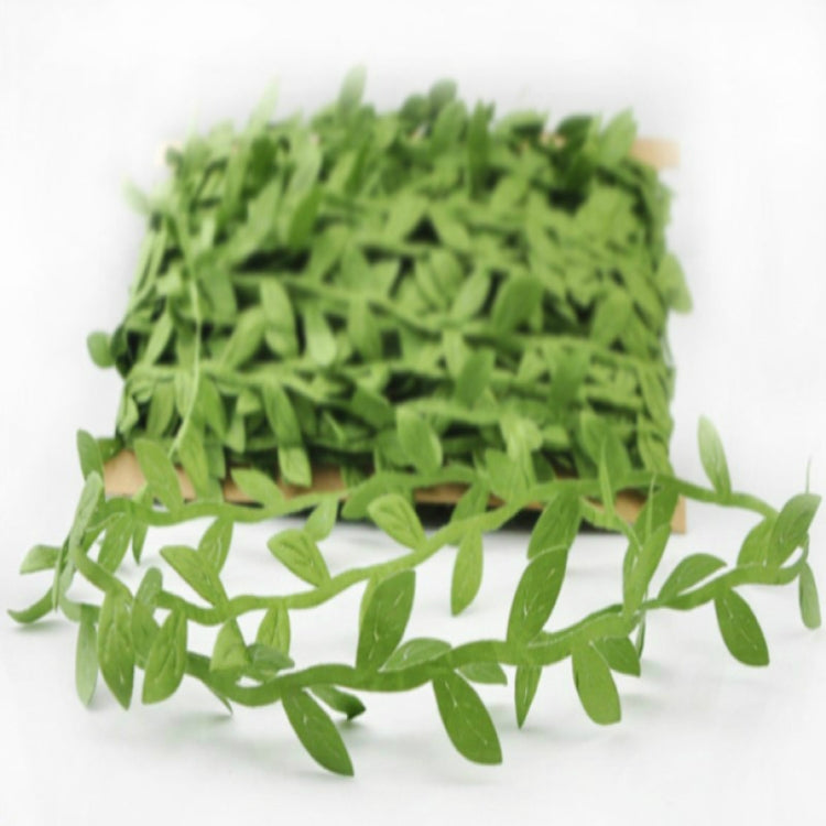 2 PCS Cloth Leaf Garland Decoration Accessories Green Leaf Cane Leaf Simulation DIY Garland Material, Size:40 Meters One Card / Roll
