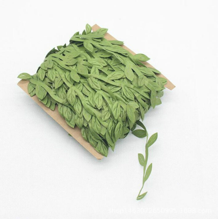 2 PCS Cloth Leaf Garland Decoration Accessories Green Leaf Cane Leaf Simulation DIY Garland Material, Size:20 Meters / Card