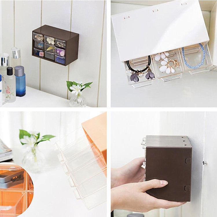 9-grid Transparent Jewelry Box Home Simple Drawer Storage Box