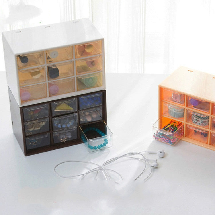 9-grid Transparent Jewelry Box Home Simple Drawer Storage Box