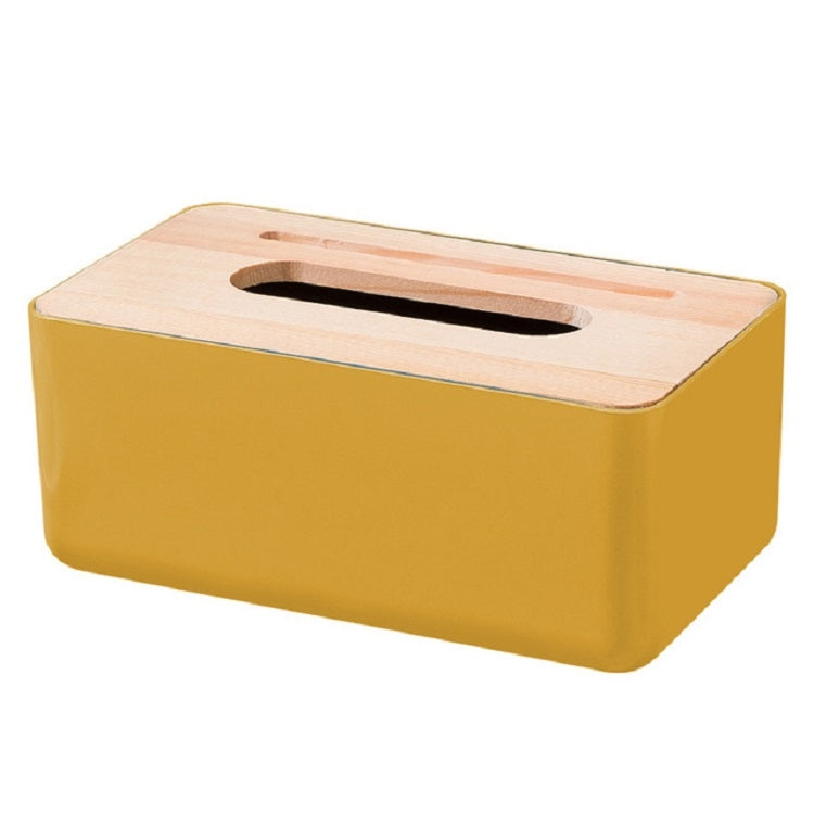 Grooved Drawer Box Home Living Room Tissue Box with Log Cover, Phone Holder Function